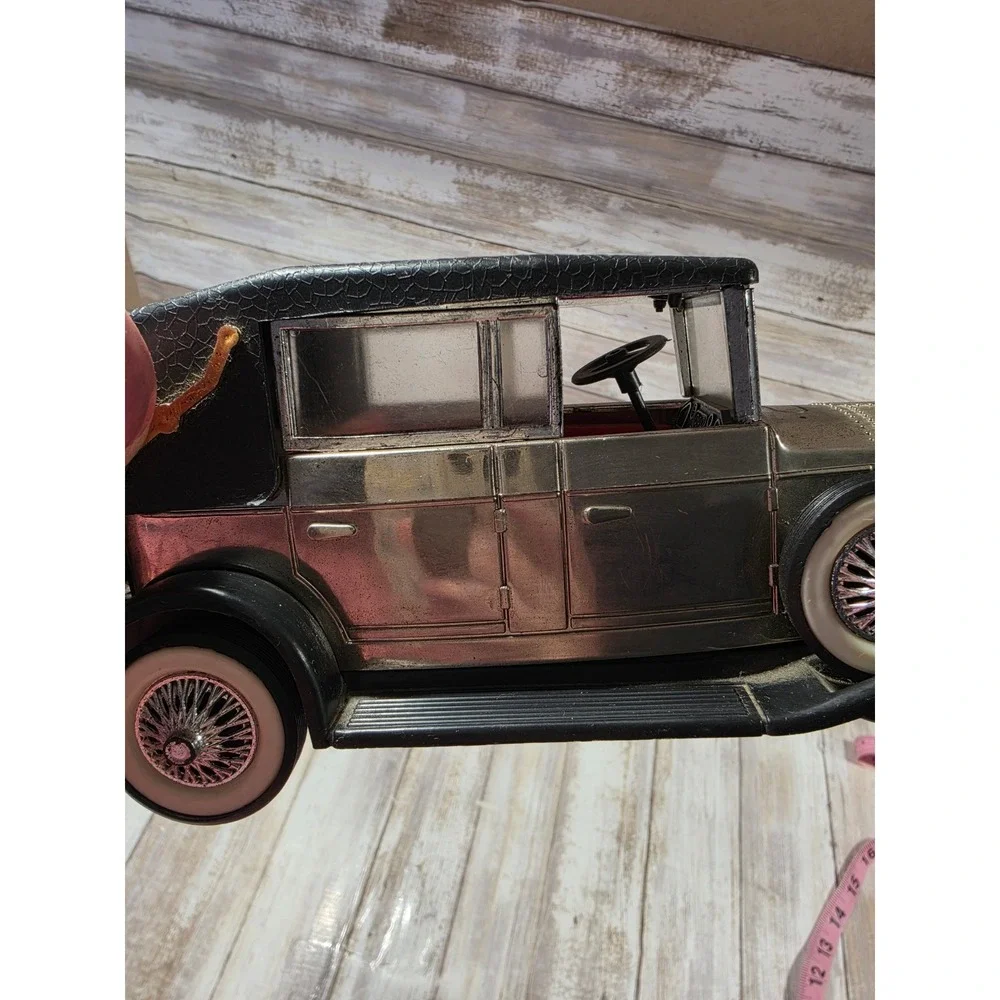 Vintage 1928 Lincoln‎ Model Car Silver Black Radio Music Made in Hong Kong READ